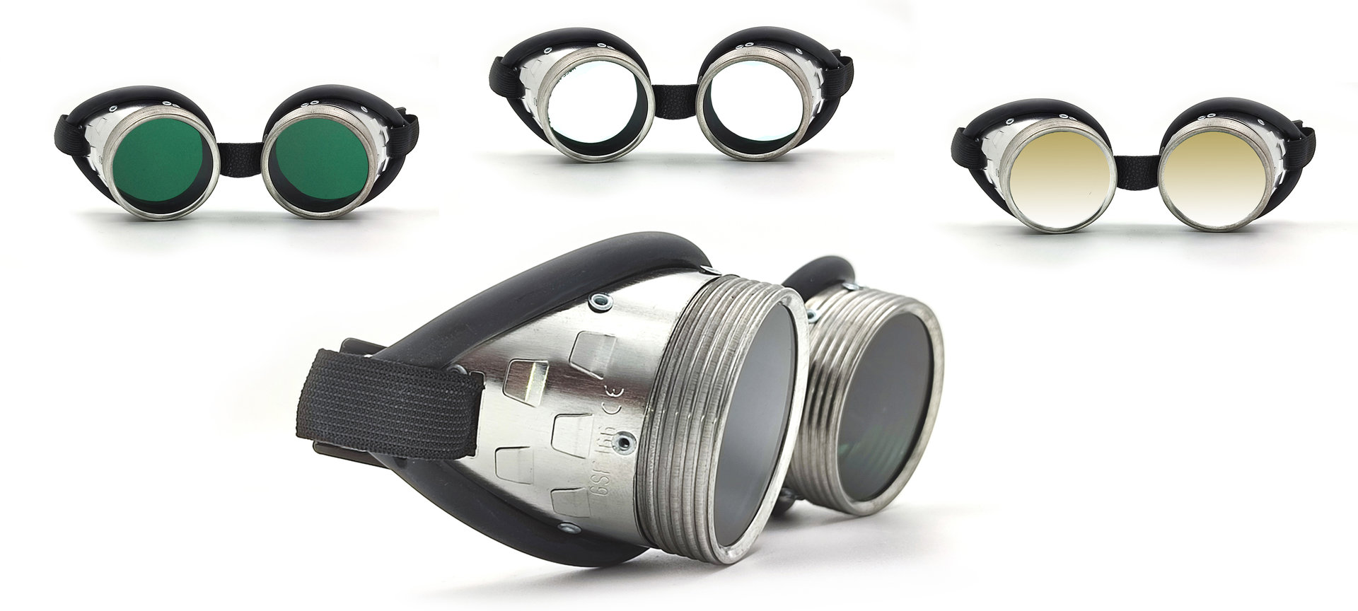 Schutzbrille rund für Ø 50 mm Gläser Retrolook